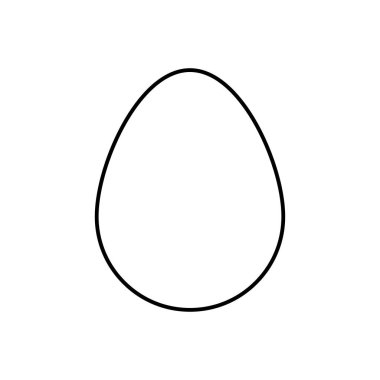 Yumurta işareti - beyaz arka plan üzerinde ince çizgiler.