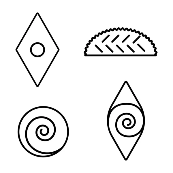 Signe de bonbons orientaux / Shekerbura, Baklava, Badambura signe — Image vectorielle