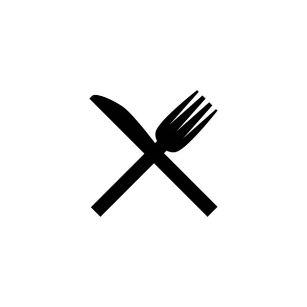 Widelec i nóż krzyż na ikonie krzyżyka — Wektor stockowy