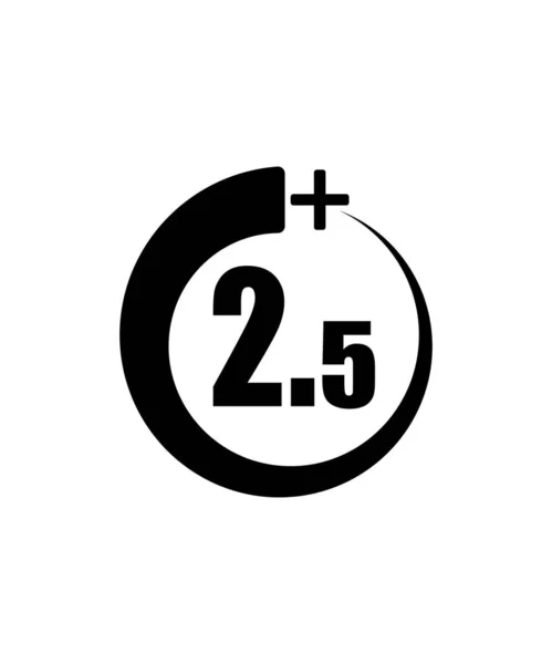 2.5 + ikon, jel. információ ikon életkor limit-vektor Illustra — Stock Vector