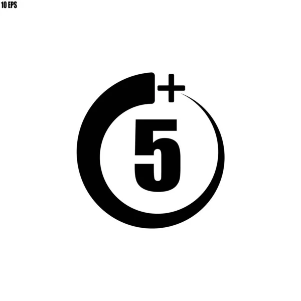 5 + icono, sign.Information icono de límite de edad - vector ilustrati — Vector de stock