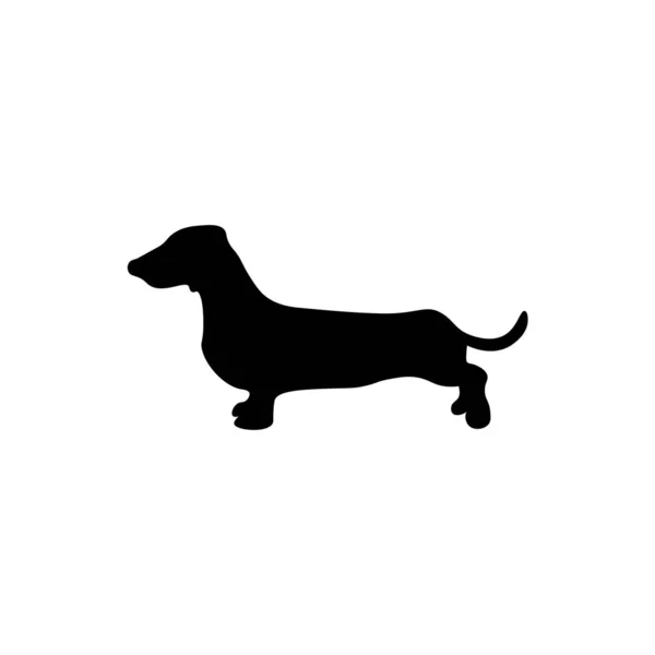 Signe de silhouette de chien. Dachshund — Image vectorielle