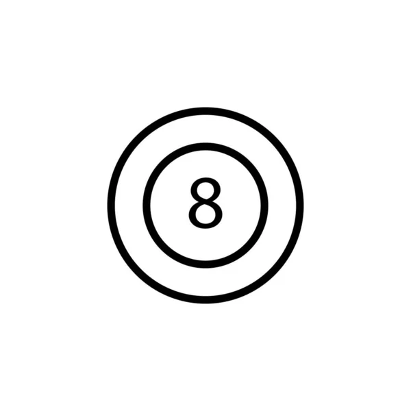 8 numaralı simgeli bilardo topu — Stok Vektör