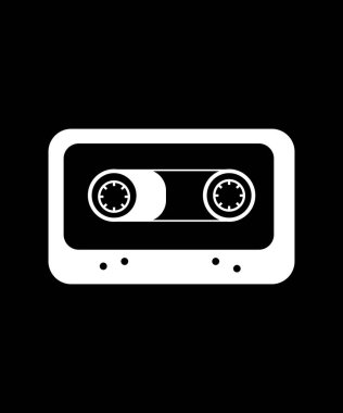 Kaset işareti - beyaz ince çizgi simgesi