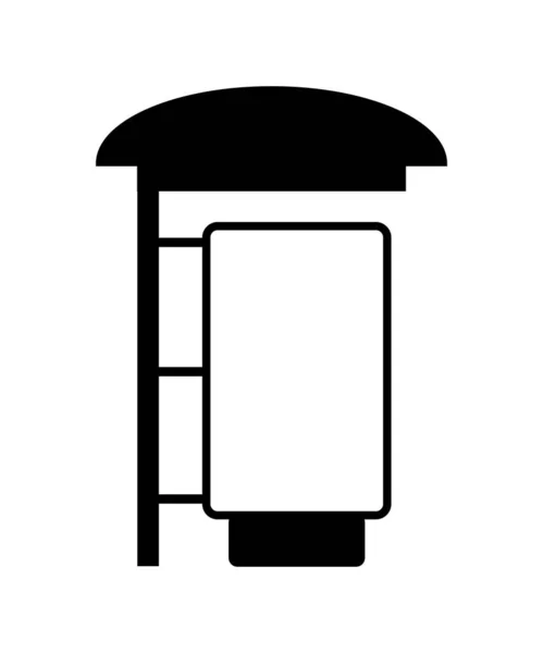 Panneau Arrêt Bus Panneau Affichage Noir — Image vectorielle