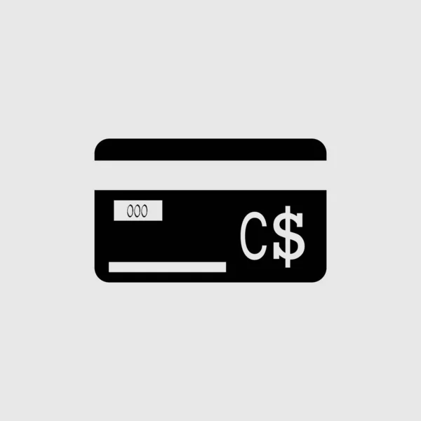 Kreditkarte mit einem Währungszeichen. Zeichen des kanadischen Dollars — Stockvektor