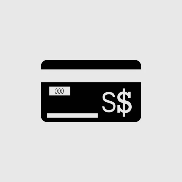 Credit Card met een valutateken. Singaporese dollar valutateken — Stockvector