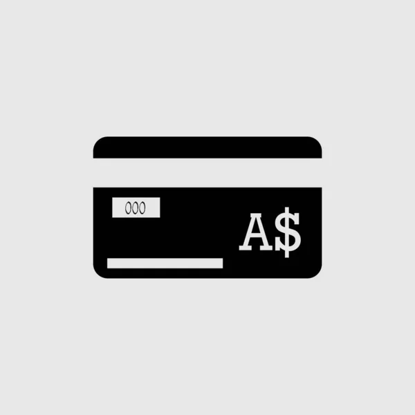 Kreditkarte mit einem Währungszeichen. Australischer Dollar — Stockvektor