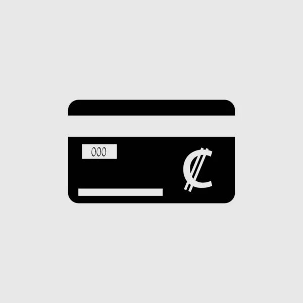 Credit Card met een valutateken. Costa Rica Colon muntteken — Stockvector