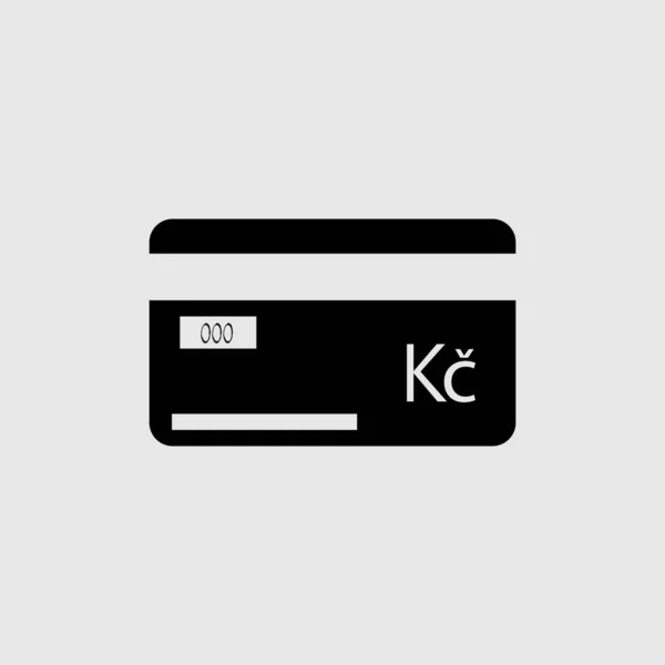 Credit Card badge. Tsjechische Republiek valutateken koruna. Krona si — Stockvector