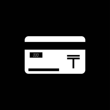 Para birimi işareti olan kredi kartı. Para işareti Kazakistan Tenge