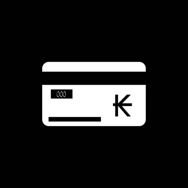 Karta kredytowa ze znakiem waluty. Laos znak waluty Kip. Czarny — Wektor stockowy