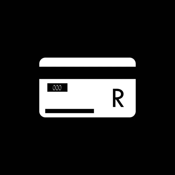 Kreditkorts tecken. Sydafrika Rand valutatecken. svart bakgrun — Stock vektor