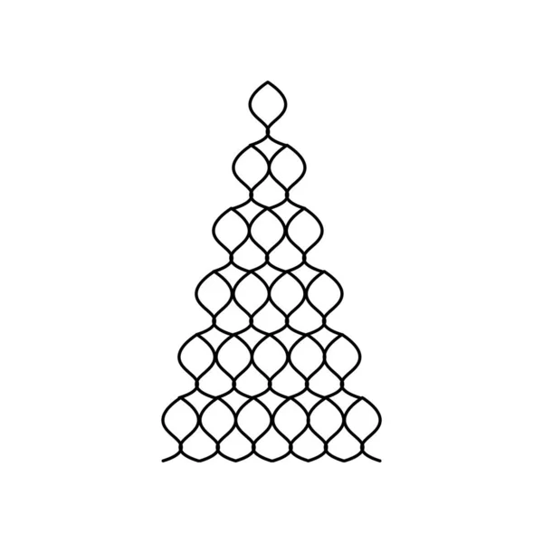 Noel Ağacı Desenli Ince Çizgi — Stok Vektör