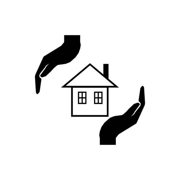 Occupe Signe Maison Mains Enseigne Maison — Image vectorielle
