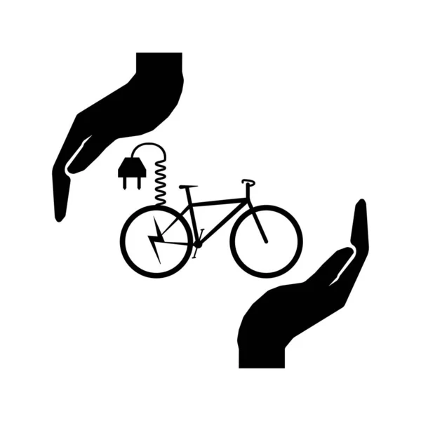 小心你的自行车标志。照顾自然标志. — 图库矢量图片