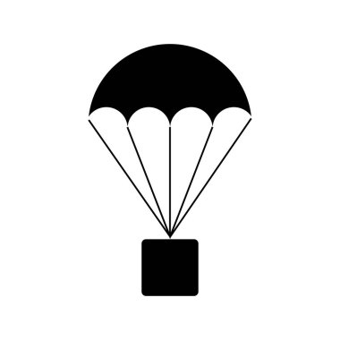 Kutu parsel işareti ile Paraşüt.