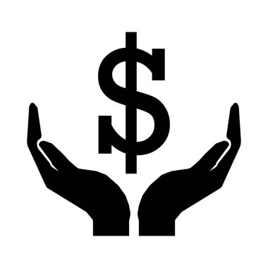 Eller ve para para Birimi Dolar işareti eps on