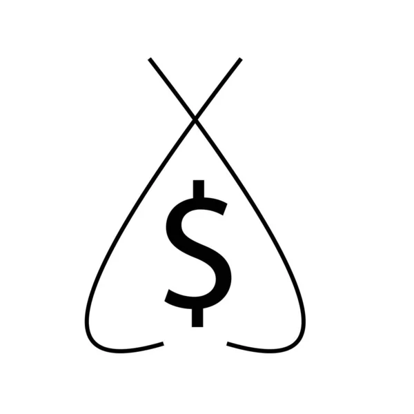 Bir dolar işareti ile Çanta — Stok Vektör