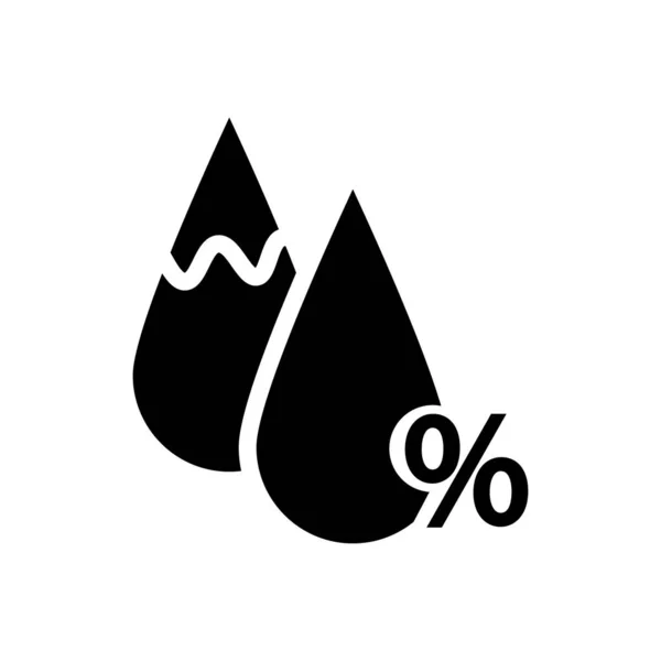 Humidity icon. Drop and percent sign — Stock Vector