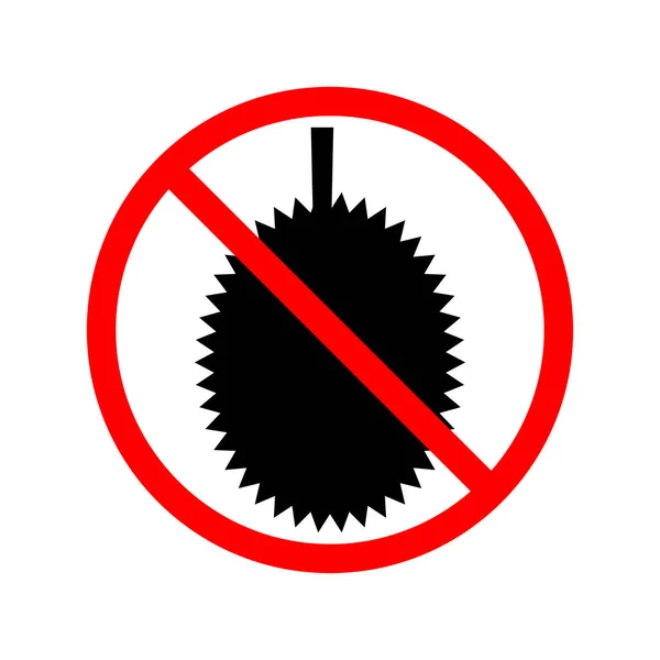 No Durian Allowed prohibition sign — Stock Vector