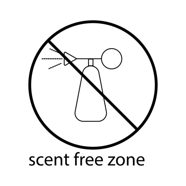Scent Free Zone sign. Perfume in a circle crossed out sign — Stock Vector