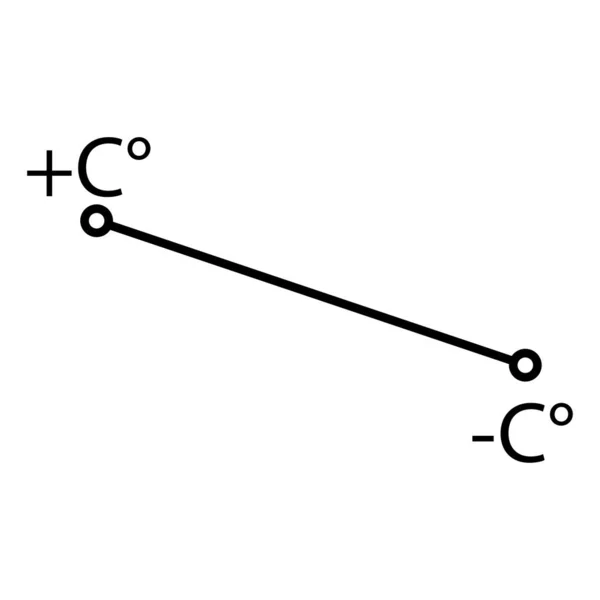 Linia o stopniach Celsjusza. Prognoza pogody — Wektor stockowy