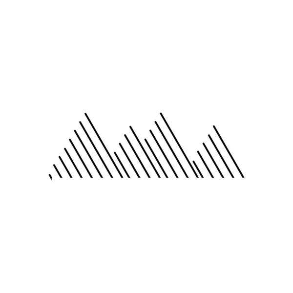 Σκιασμένο Σημάδι Των Βουνών Σύμβολο Λεπτών Γραμμών — Διανυσματικό Αρχείο