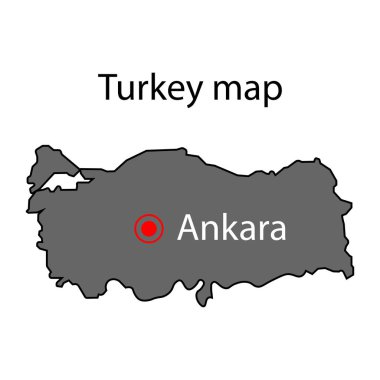 Türkiye Haritası Ankara - ince çizgi simgesi
