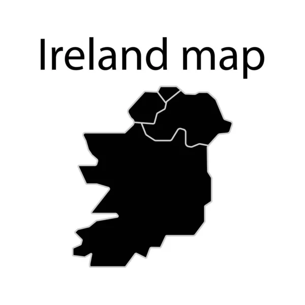Irská mapa. Jednoduchá ikona. Nápis v angličtině. Mapa infračervených — Stockový vektor