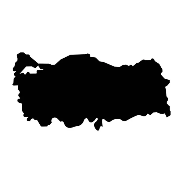 Τουρκία χάρτη γεμάτο μαύρο χρώμα πινακίδα — Διανυσματικό Αρχείο