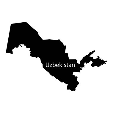 Özbekistan haritası dolu siyah işaret