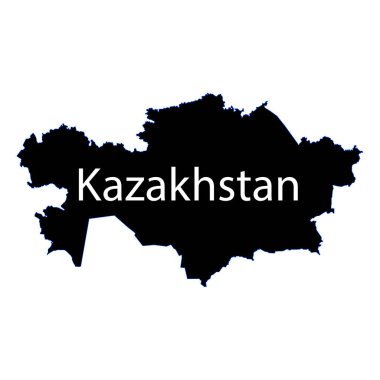 Beyaz arka plan üzerinde Kazakistan harita işareti. eps on