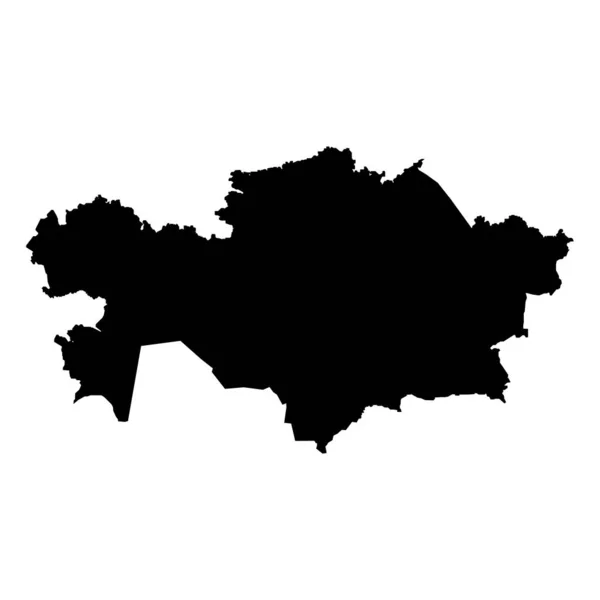 Kazajstán mapa lleno de signo de color negro — Vector de stock