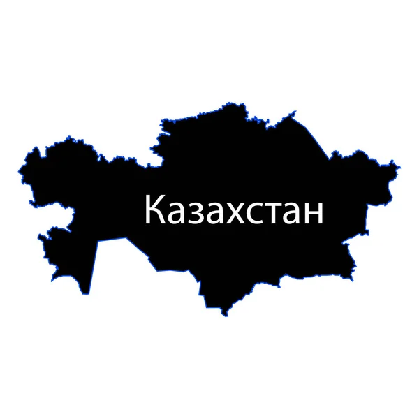 Kazakhstan carte signe sur un fond blanc. Inscription Kazsta — Image vectorielle