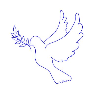 Zeytin dalı işareti ile güvercin. Barış işareti