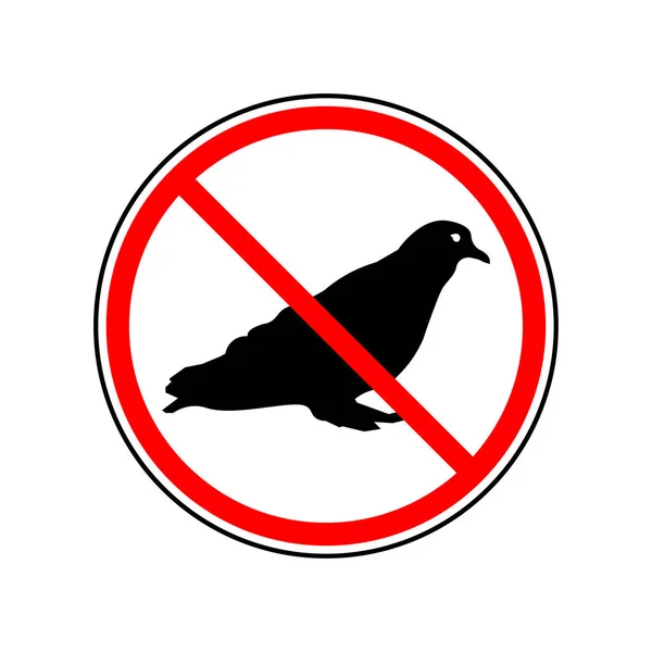 Не подписывайте голубями. Голубь в вычеркнутом круге — стоковый вектор