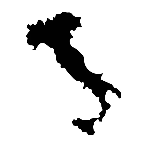 Mapa Itálie vyplněná černě na bílém pozadí — Stockový vektor