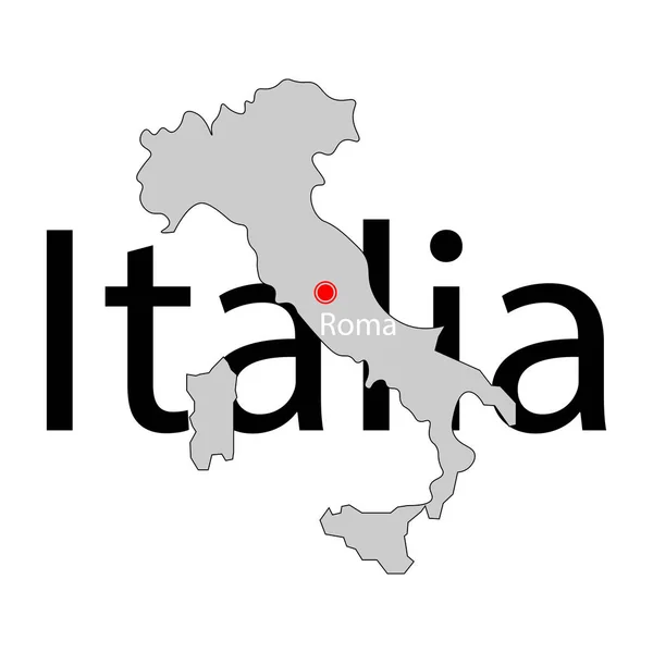Mapa Itálie, římská značka italského jazyka. — Stockový vektor