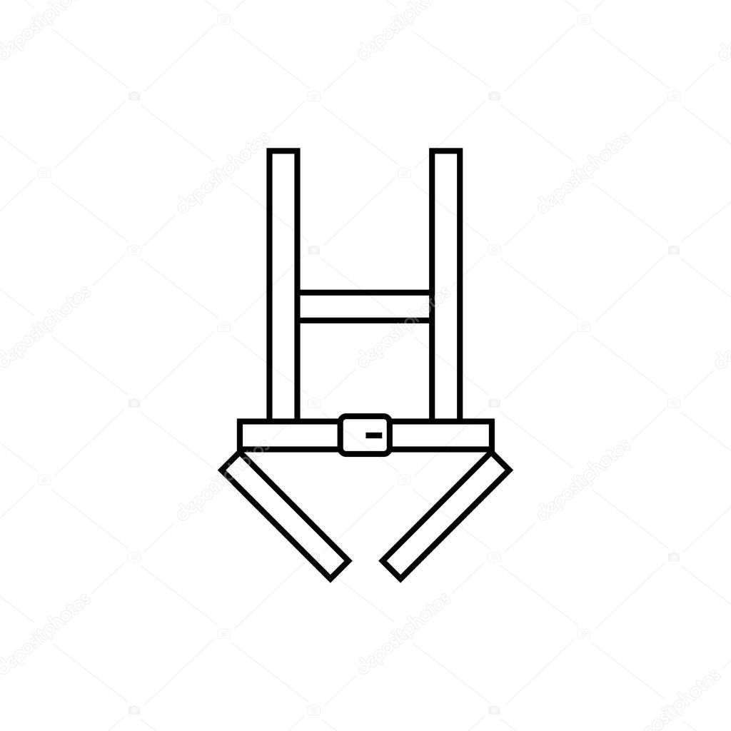 Safety harness sign. system of belts or restraints to hold a person to prevent falling or injury sign eps ten
