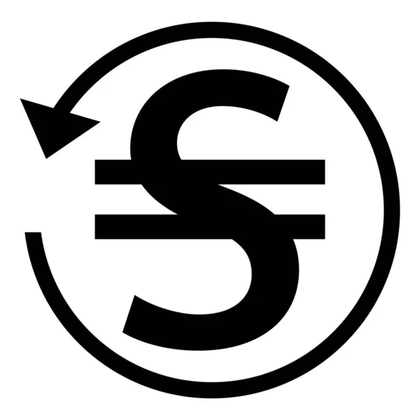 Signer le remboursement. UKRAINE HRYVNIA monnaie. Cercle flèche signe . — Image vectorielle