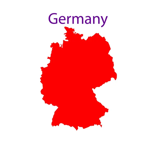 Mapa de Alemania silueta roja. Señal de Berlín — Vector de stock