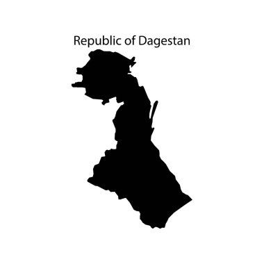 Dağıstan haritası siyah işaretle doldurulmuş. Rusya 