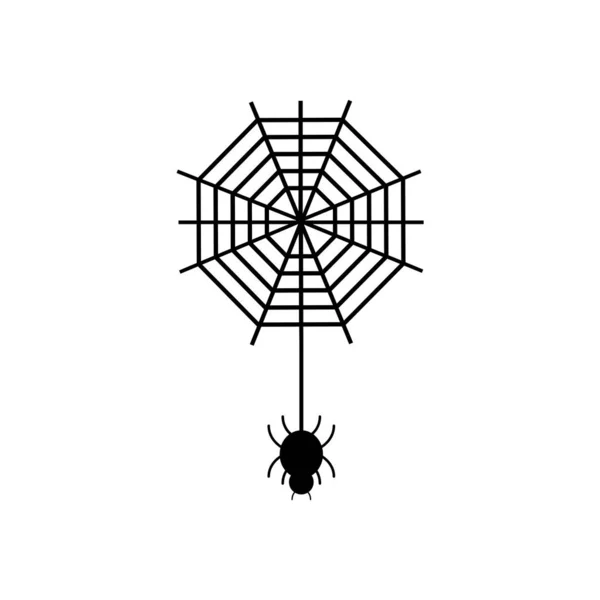 Tela Araña Araña Signo Halloween — Vector de stock