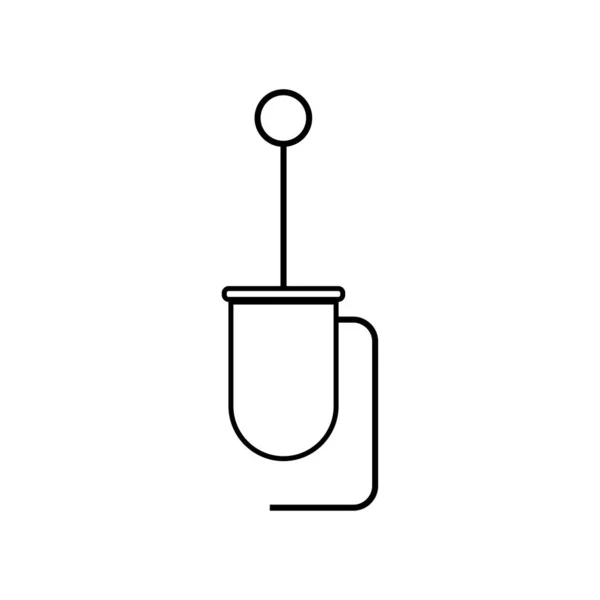 Toalettborste Toalettborste Hållare Ikon — Stock vektor