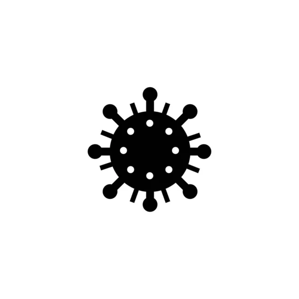 Icône Virus Noir Coronavirus Signe — Image vectorielle