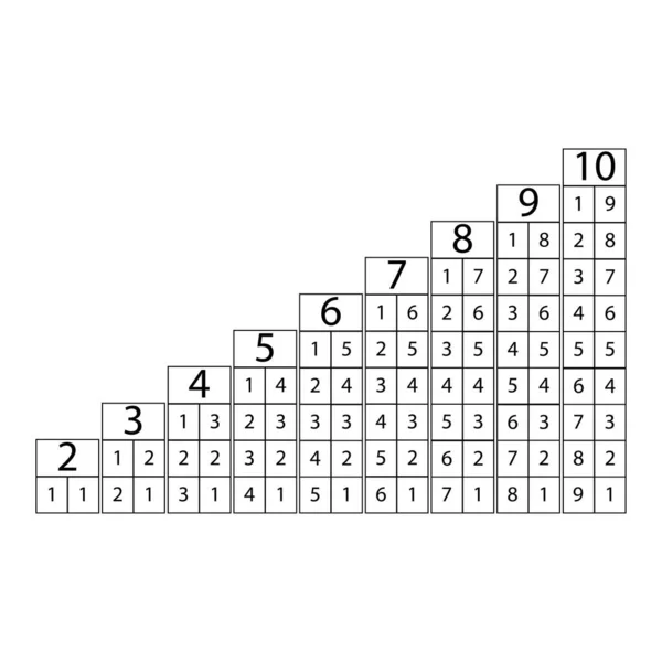 Composición Números Dos Diez Signo Mesa — Archivo Imágenes Vectoriales