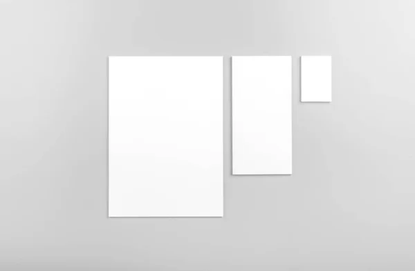 用于标识标识的模板 用于图形设计演示和组合 在灰色和白色背景上孤立的身份模型 身份设定模型 照片是假的 — 图库照片