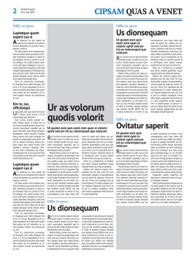 Mavi başlıklı gazete tasarım şablonu