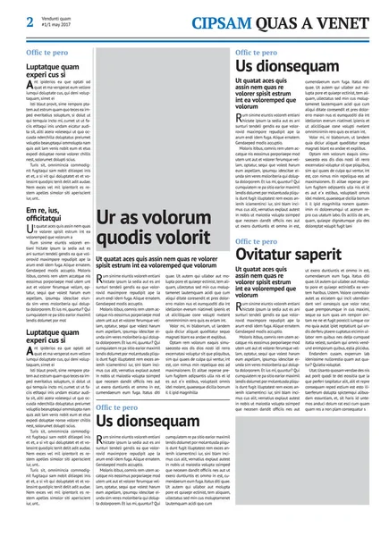 Plantilla Diseño Periódico Con Titular Azul — Vector de stock